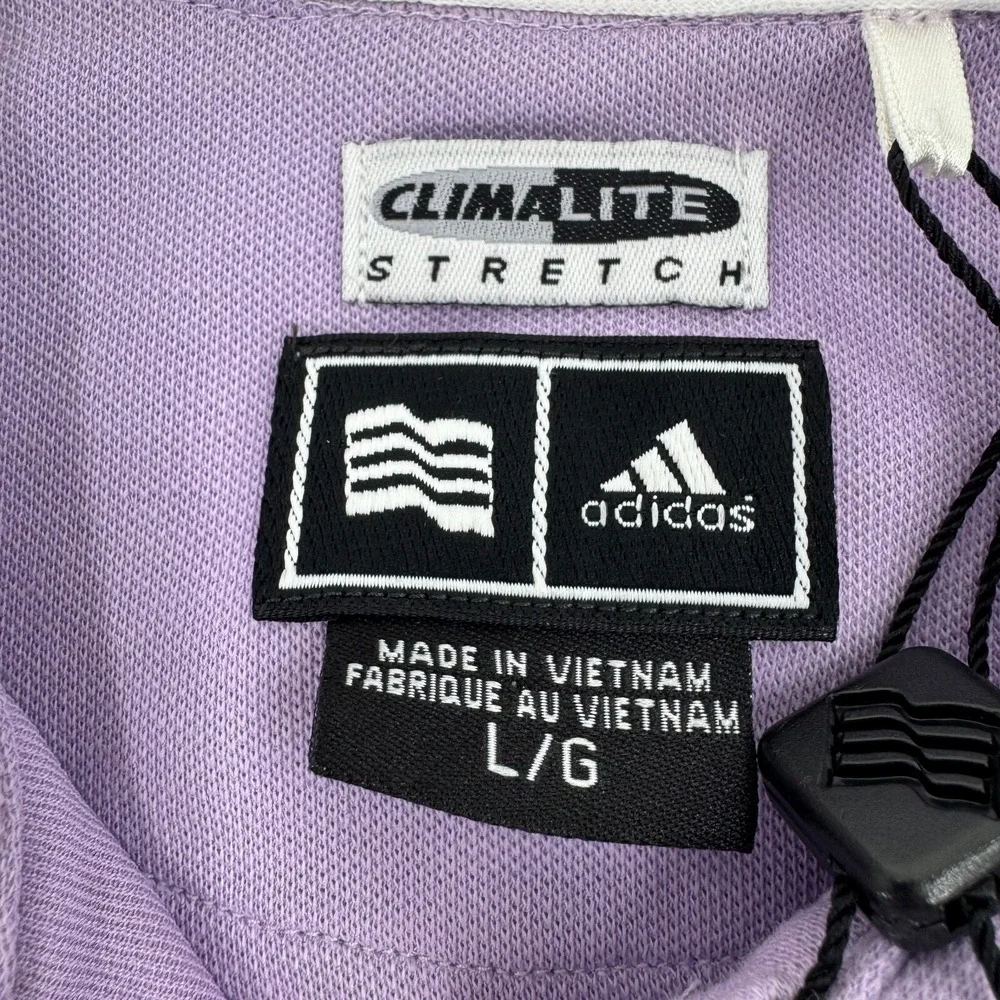 Adidas CLIMALITE WOMENS Lavender Sleeveless Button Close Golf Shirt SIZE L - NWT - Picture 11 of 15